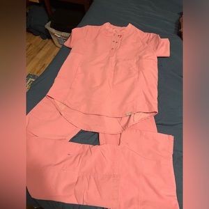 Chalk pink figs set. Small top xs bottom